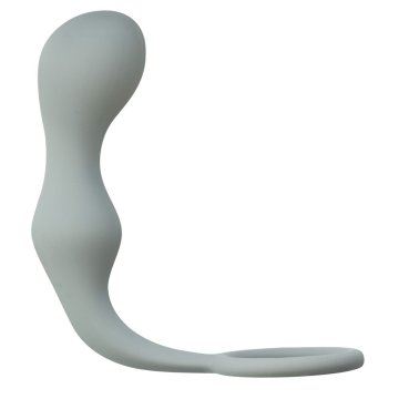 Серое эрекционное кольцо с анальной пробкой double pleasure anal plug